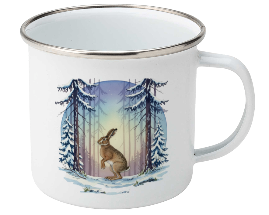 Winter Hare - Enamel Mug 12oz
