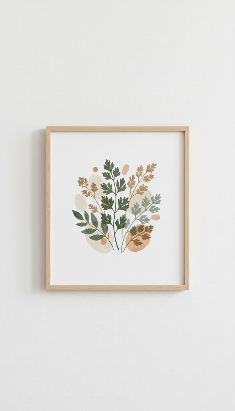 Botanical Print Wall Art on Textured Paper