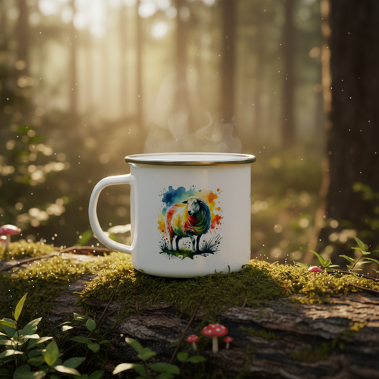 The Sheep One - Enamel Mug 12oz
